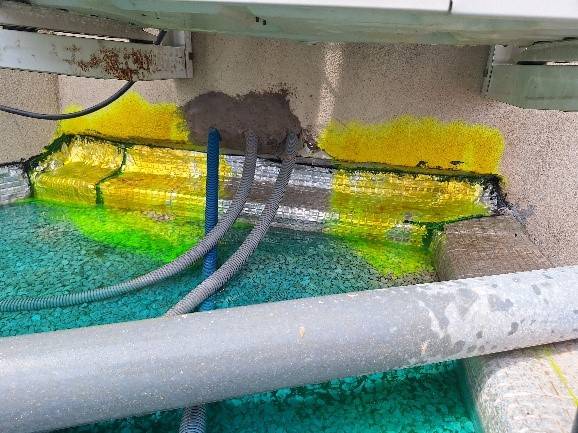 Arrosages colorés jaunes des relevés